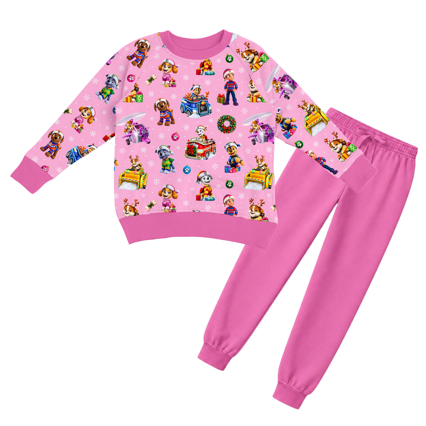 Jogger Set - Santa Paws - Pink   *PRE-ORDER*