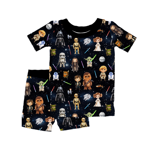 Two Piece Pajama Short Set - Galactic Adventures