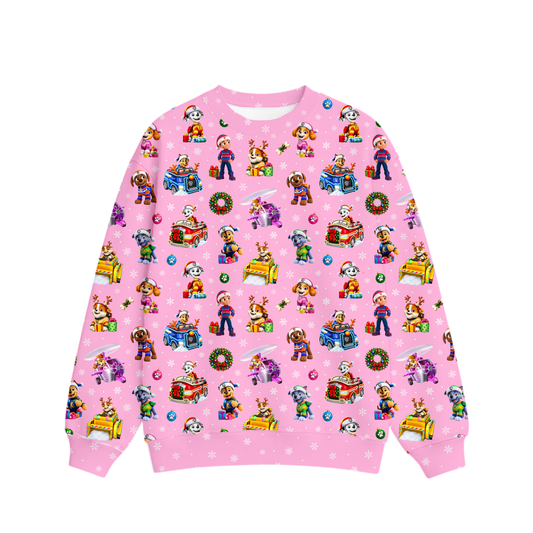 Women's Pullover - Santa Paws - Pink  *PRE-ORDER*