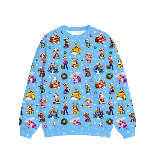 Women's Pullover - Santa Paws - Blue  *PRE-ORDER*