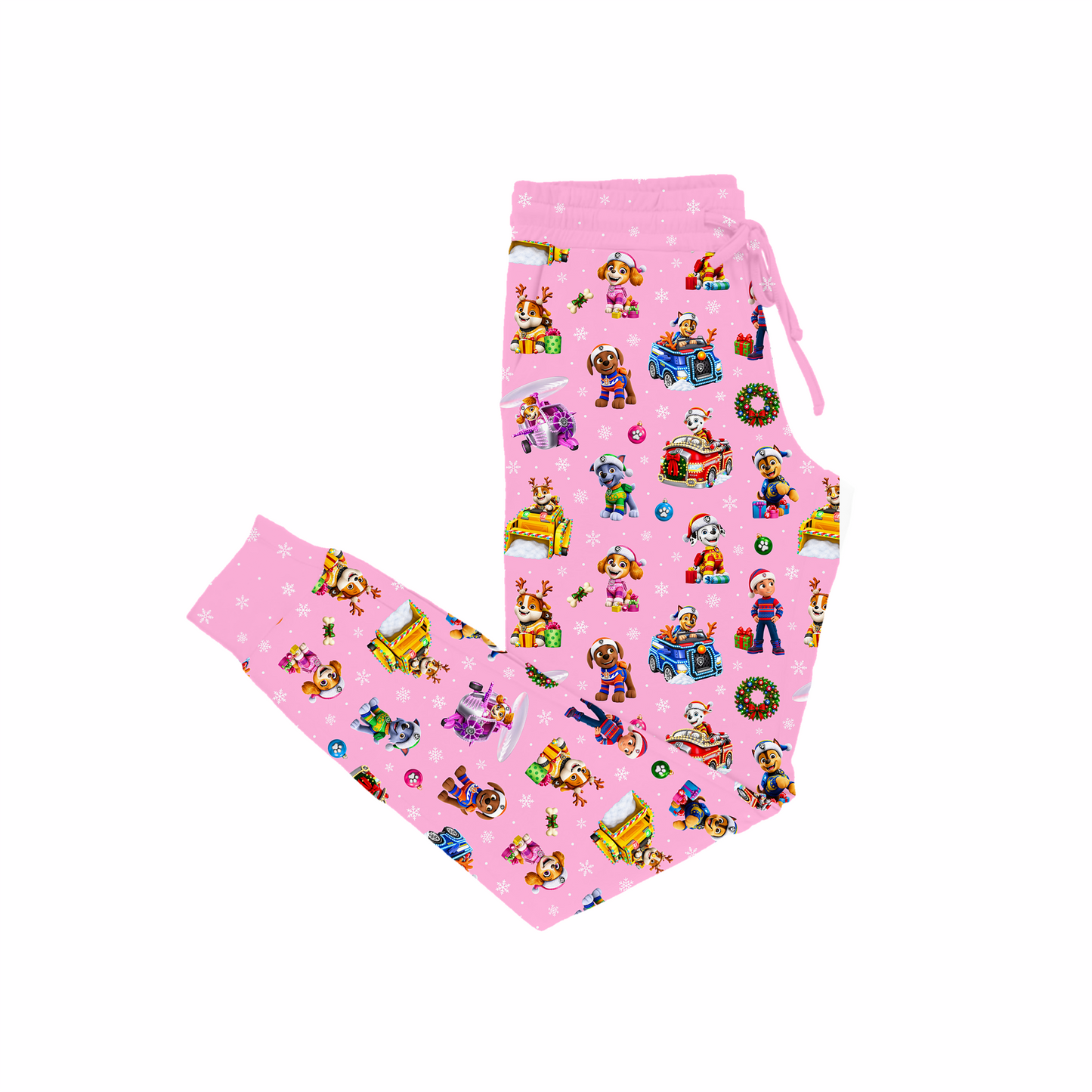 Women's Joggers - Santa Paws - Pink  *PRE-ORDER*