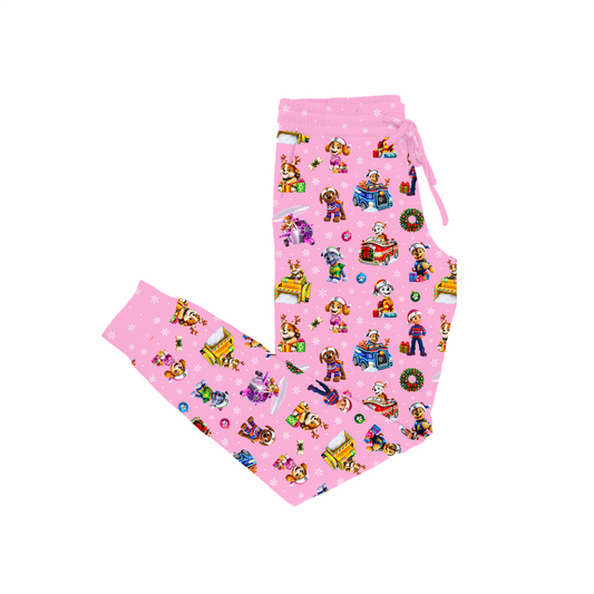 Women's Joggers - Santa Paws - Pink  *PRE-ORDER*